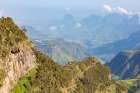 Ethiopia. Amhara. North Gondar. Valley and mountains in the Ethiopian highlands. Art Print